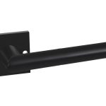 Deurklink London op vierkant rozet aluminium zwart