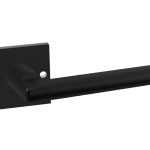 Deurklink Redhill op Vierkant rozet Aluminium zwart