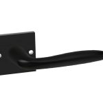 Deurklink Lake op Vierkant rozet Aluminium zwart