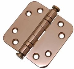 Kogellagerscharnier 7676 mm ronde hoek PVD gepolijst koper