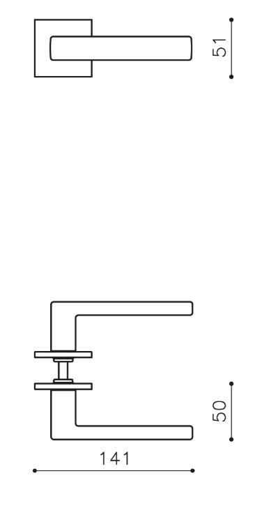 Olivari deurklink Planet Q op rozet chroom mat - Afbeelding 2