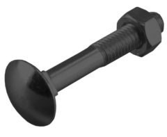 10 Slotbouten en Moeren zwart M8x60 mm