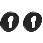 Intersteel cilinderrozetten verdekt ø52x10mm met nokken zwart