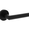 Intersteel deurklink Bastian op ronde rozet 53x8mm met nokken mat zwart