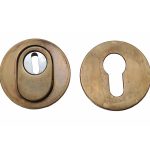 SKG3 Veiligheid-rozet + kerntrekbeveiliging messing Antiek