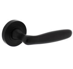 Intersteel deurklink Bjorn op ronde rozet 53x8mm met nokken mat zwart