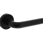 Intersteel Enkele deurklink rechts Agatha op ronde rozet 53x8mm met nokken mat zwart