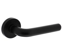 Intersteel Enkele deurklink rechts Agatha op ronde rozet 53x8mm met nokken mat zwart