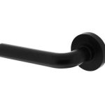 Intersteel Enkele deurklink links Agatha op ronde rozet 53x8mm met nokken mat zwart
