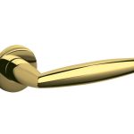 Olivari deurklink Aurelia op rozet messing titaan PVD