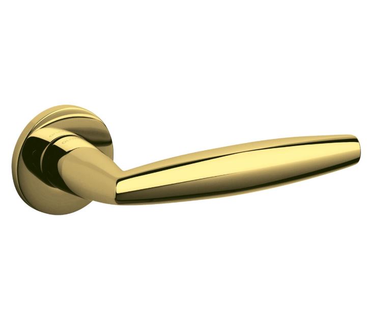 Olivari deurklink Aurelia op rozet messing titaan PVD