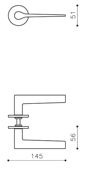 Olivari deurklink Lama L op rozet rvs mat titaan PVD - Afbeelding 2