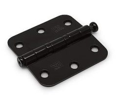 Kogellagerscharnier 76x76 mm Ronde Hoek rvs zwart Gelakt