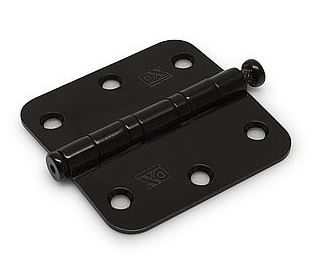 Kogellagerscharnier 76x76 mm Ronde Hoek rvs zwart Gelakt