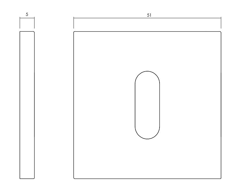 Olivari rozet vierkant met sleutelgat chroom - Afbeelding 2