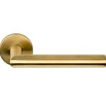 Deurklink Sharon op ronde rozet PVD mat Goud