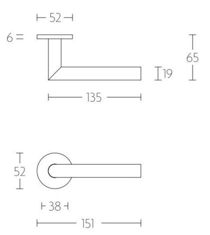 Deurklink Sharon op ronde rozet PVD mat Goud - Afbeelding 2