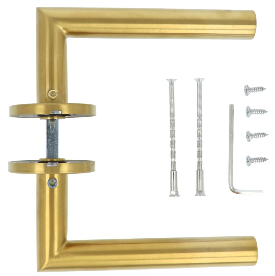 Deurklink Sharon op ronde rozet PVD mat Goud - Afbeelding 3