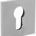 Olivari rozet vierkant met profielcilindergat chroom mat