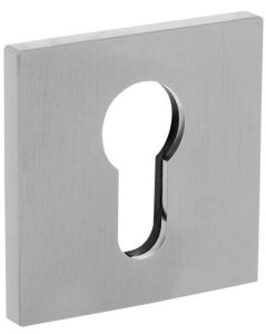 Olivari rozet vierkant met profielcilindergat chroom mat