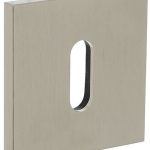 Olivari rozet vierkant met sleutelgat nikkel mat titaan PVD