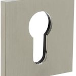 Olivari rozet vierkant met profielcilindergat nikkel mat titaan PVD