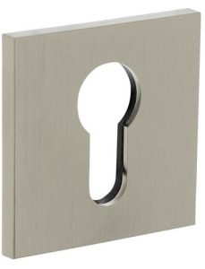 Olivari rozet vierkant met profielcilindergat nikkel mat titaan PVD