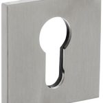 Olivari rozet vierkant met profielcilindergat rvs mat titaan PVD