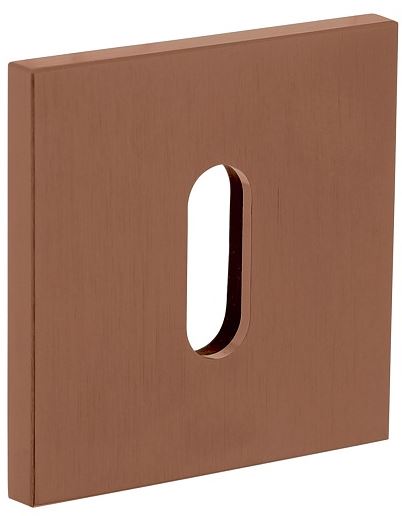 Olivari rozet vierkant met sleutelgat koper mat titaan PVD