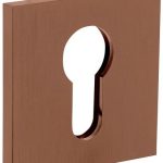 Olivari rozet vierkant met profielcilindergat koper mat titaan PVD