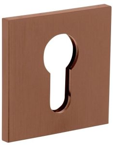 Olivari rozet vierkant met profielcilindergat koper mat titaan PVD