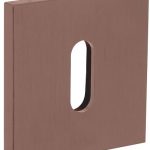 Olivari rozet vierkant met sleutelgat brons mat titaan PVD