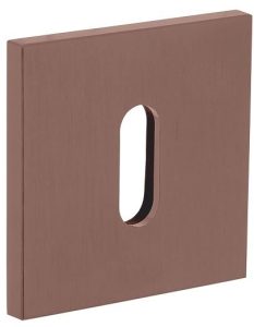 Olivari rozet vierkant met sleutelgat brons mat titaan PVD