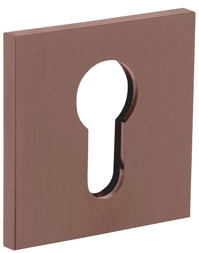 Olivari rozet vierkant met profielcilindergat brons mat titaan PVD