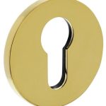 Olivari rozet rond met profielcilindergat messing titaan PVD