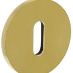 Olivari rozet rond met sleutelgat messing mat titaan PVD