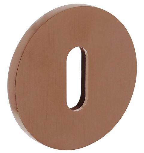 Olivari rozet rond met sleutelgat koper mat titaan PVD