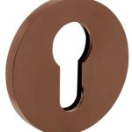 Olivari rozet rond met profielcilindergat koper mat titaan PVD