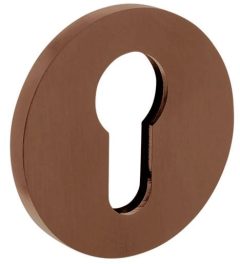 Olivari rozet rond met profielcilindergat koper mat titaan PVD