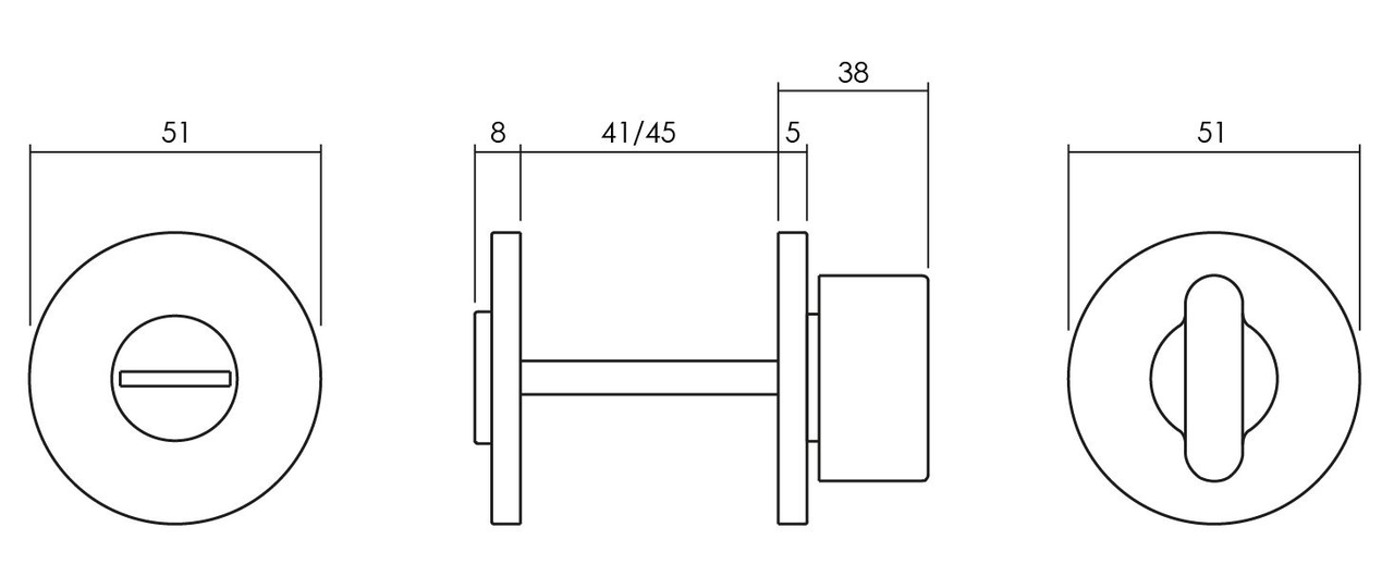 Olivari rozet toilet-/badkamersluiting rond koper mat titaan PVD - Afbeelding 2