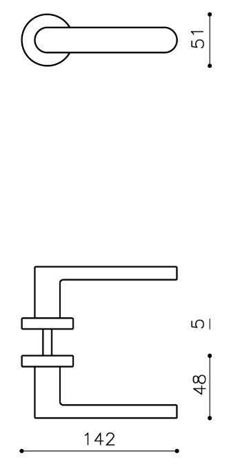 Olivari deurklink Link op rozet nikkel mat titaan PVD - Afbeelding 2