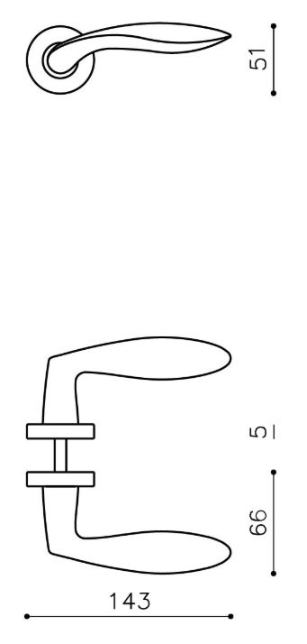 Olivari deurklink Onda op rozet brons mat titaan PVD - Afbeelding 2