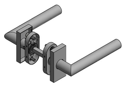 Deurklink Suus op rechthoekig rozet mat zwart - Afbeelding 4