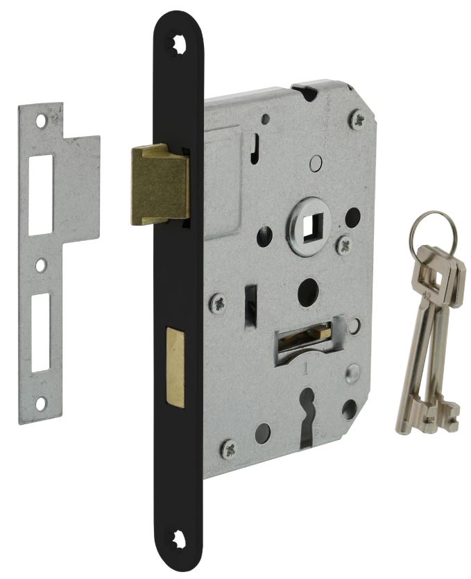 Intersteel Klavier Dag en Nachtslot SL56 Met zwart Gelakte Voorplaat 20X175 mm