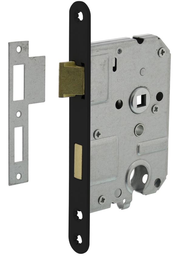 Intersteel Cilinder PC55 Dag en Nachtslot Met zwart Gelakte Voorplaat 20X175 mm