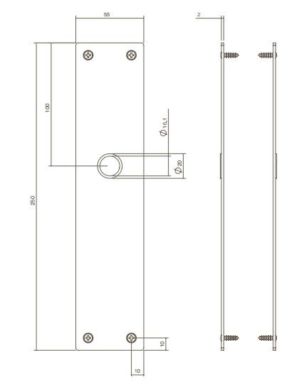 Intersteel deurklink Amsterdam met renovatieschild SL72 rvs - Afbeelding 3