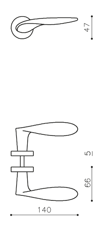 Olivari deurklink Wind op rozet chroom mat - Afbeelding 2
