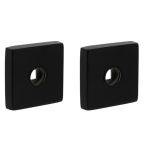 Intersteel rozetten massief vierkant 53x53x10mm verdekt met nokken en veer, geheel rvs, mat zwart