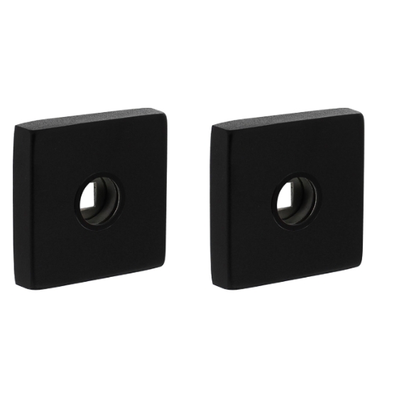 Intersteel rozetten massief vierkant 53x53x10mm verdekt met nokken en veer, geheel rvs, mat zwart