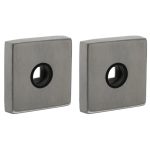 Intersteel rozetten massief vierkant 53x53x10mm verdekt met nokken en veer, geheel rvs